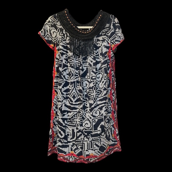 Anthropologie Abelia Dress By Floreat Black Motif EUC - Picture 1 of 8